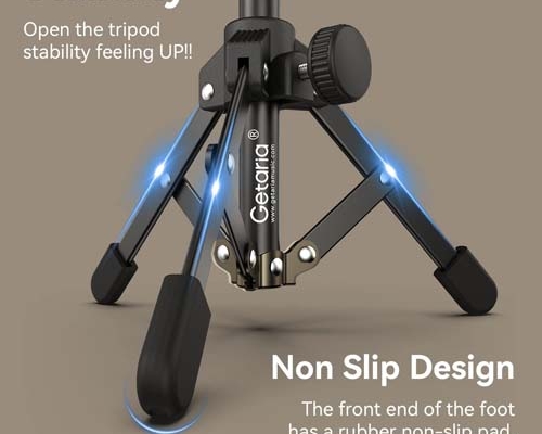 Getaria Mini Desktop Microphone Stand Folding Microphone Table Tripod Microphone Stand Microphone